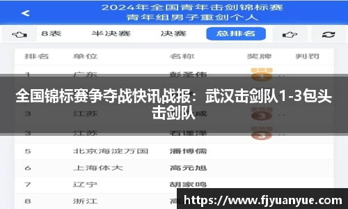 全国锦标赛争夺战快讯战报：武汉击剑队1-3包头击剑队
